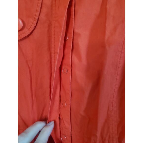 BB Dakota Lightweight Orange-Red Cotton Belted Pockets Jacket Dress, Size Large - Picture 6 of 15